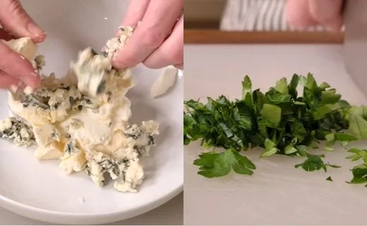 Add the Blue Cheese & Add Fresh Parsley