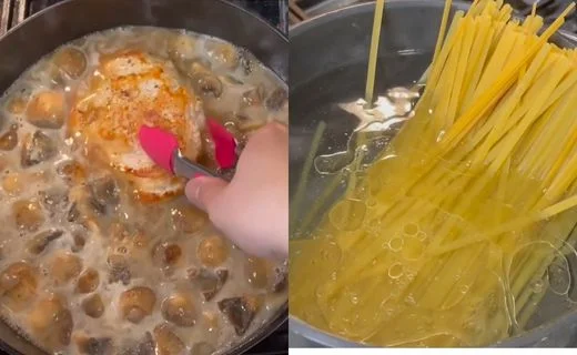 Finish Cooking the Chicken & Cook the Pasta