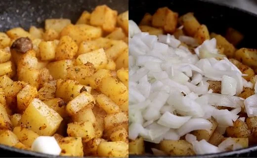 Fry Until Crispy & Add Onions