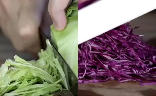 Prepare the Green Cabbage & the Red Cabbage