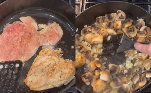 Sear the Chicken Breasts & Sauté the Vegetables